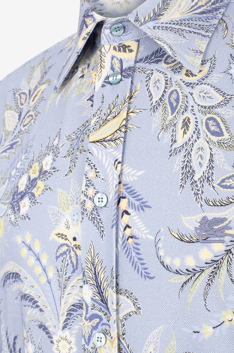 Slim-Fit-Hemd aus Baumwollpiqué mit Print Paisley