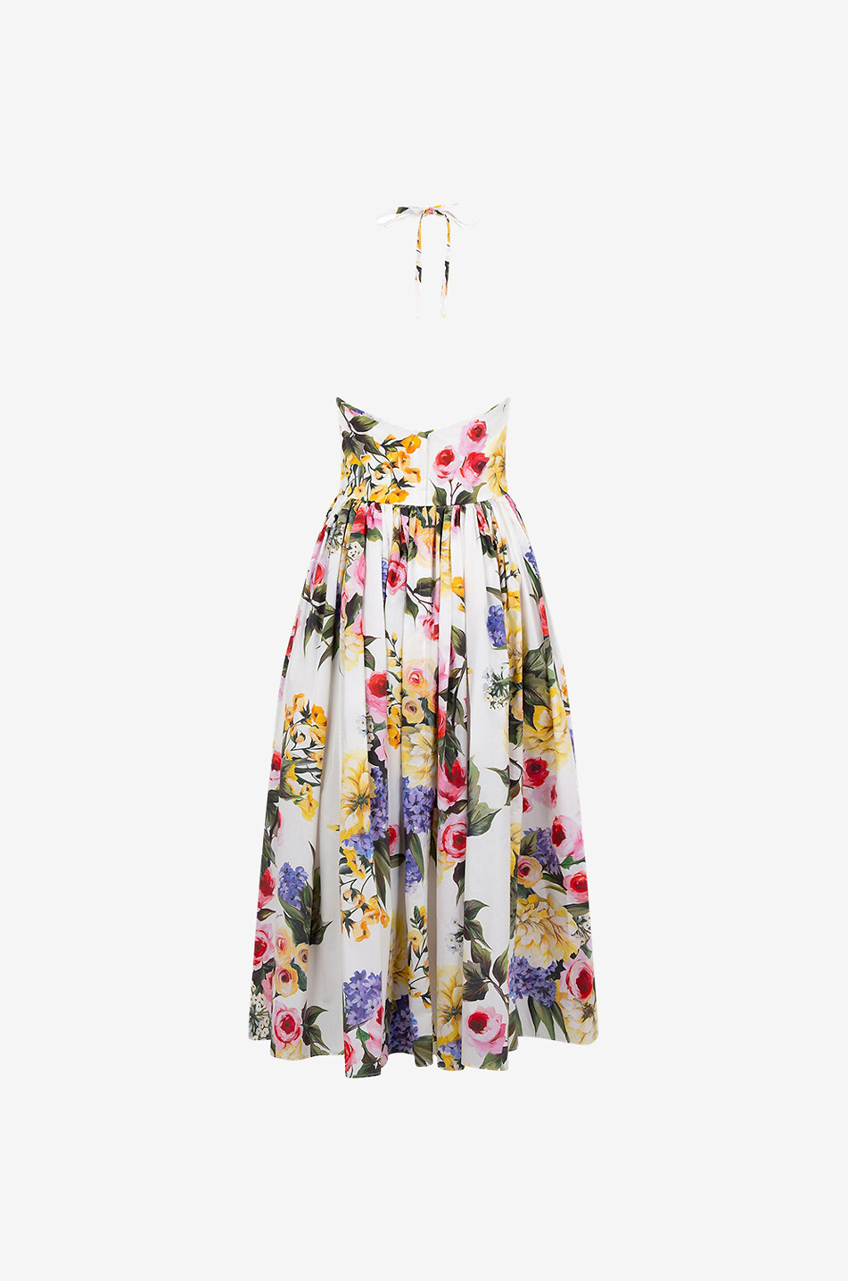 DOLCE & GABBANA Neckholder-Midikleid aus Popeline Garten Damen BUNT 2