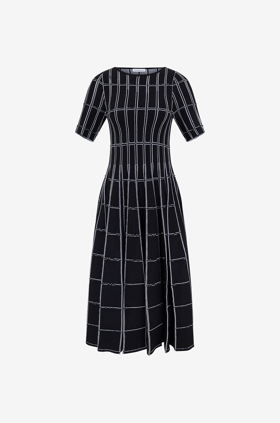 ANTONINO VALENTI Zita Vismara midi knit dress with geometric patterns Women BLACK 1