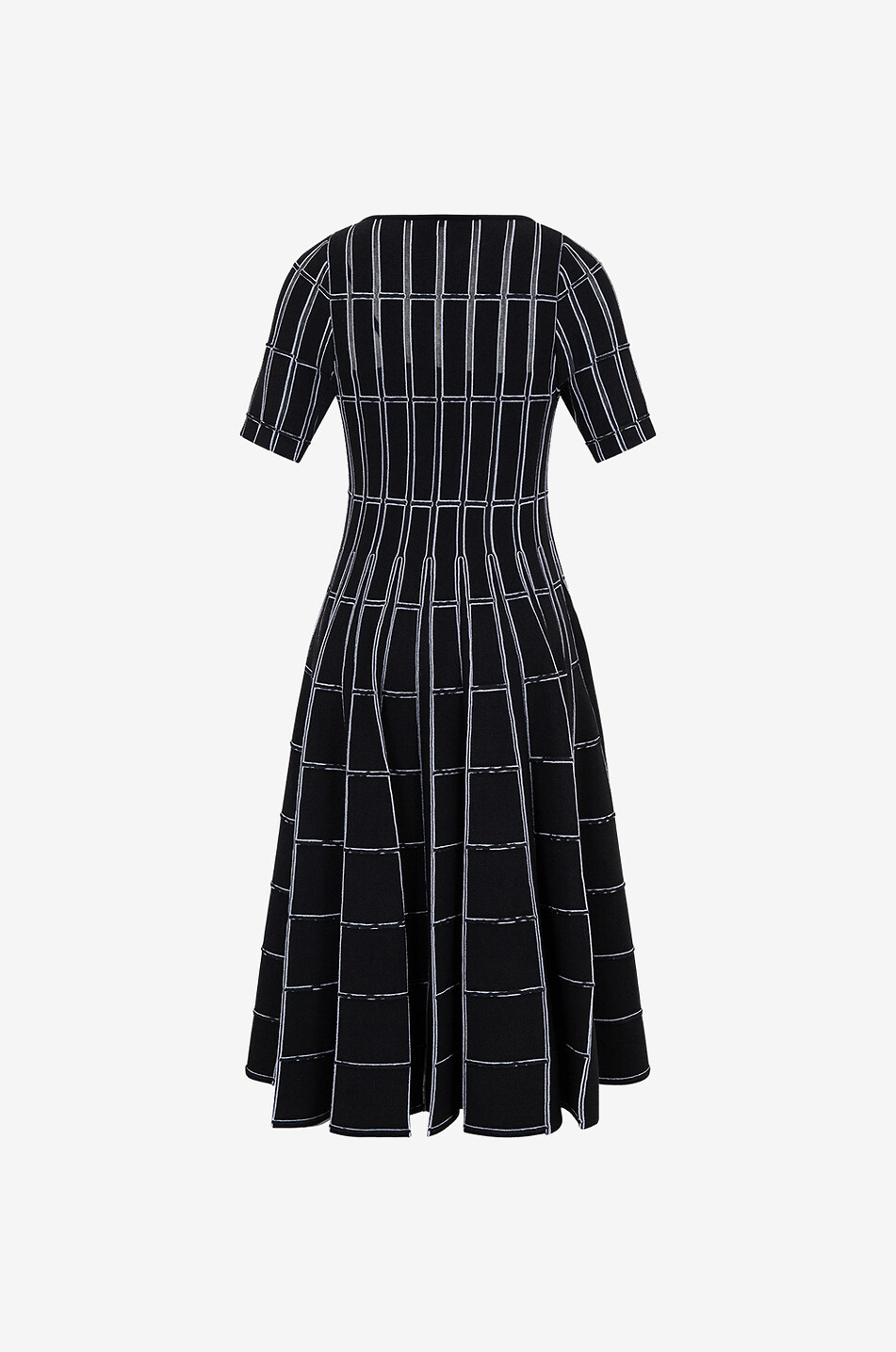 ANTONINO VALENTI Zita Vismara midi knit dress with geometric patterns Women BLACK 2