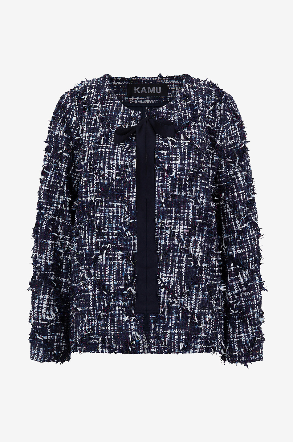 Kurze Tweedjacke mit Schleife Panel