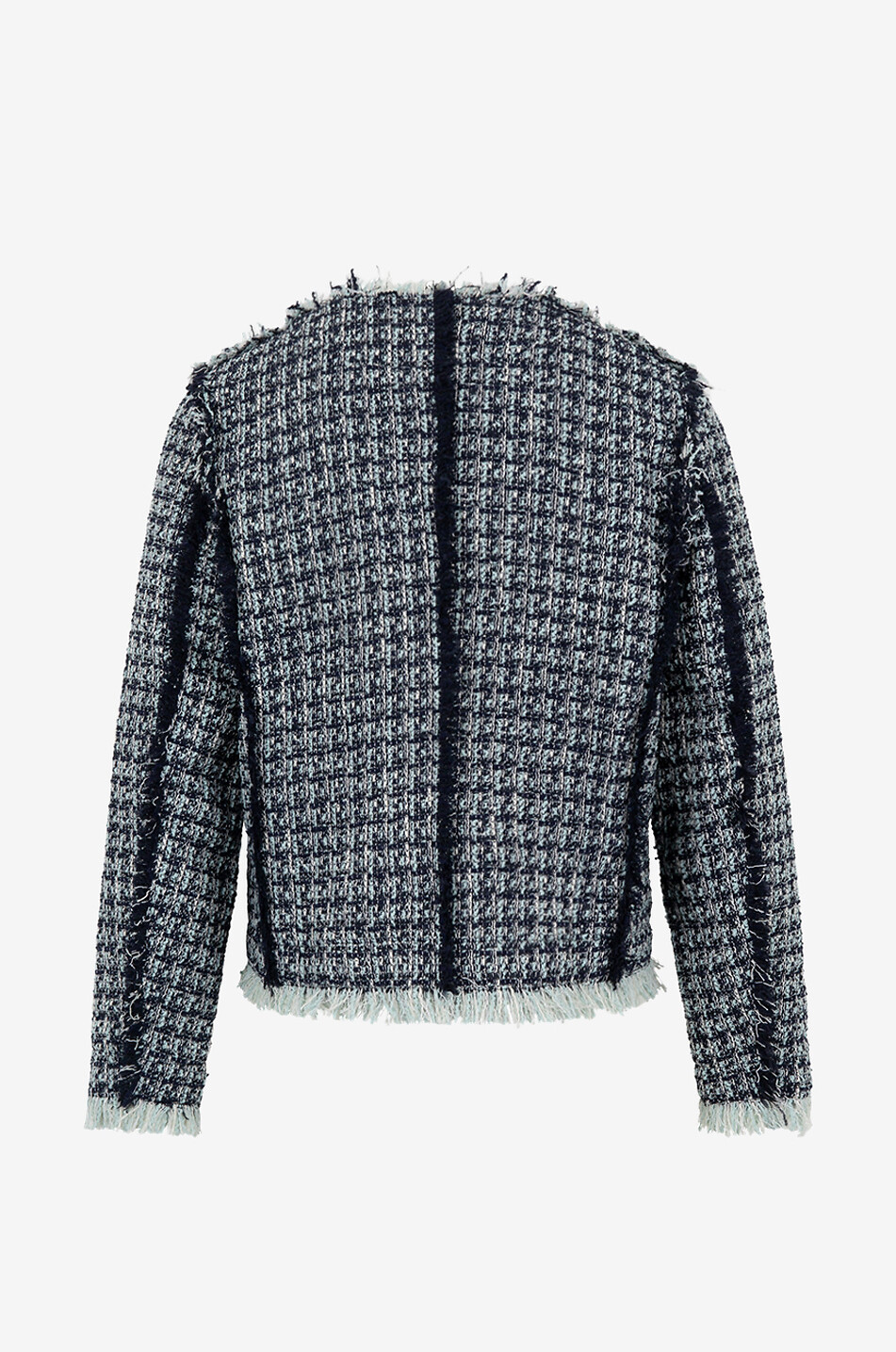 KAMU Seamout short lightweight tweed jacket Women DARK BLUE 2