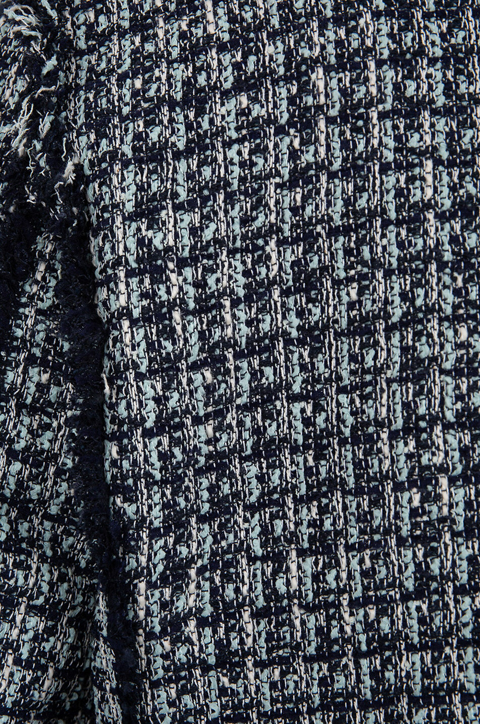 KAMU Seamout short lightweight tweed jacket Women DARK BLUE 3