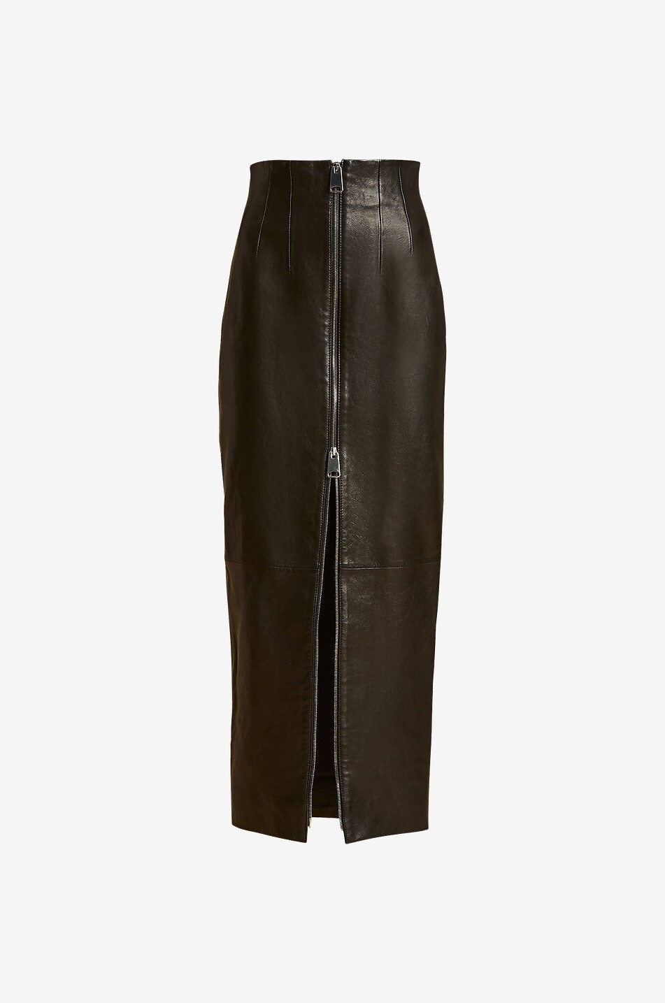 KHAITE Figurbetonter langer Lederrock The Ruddy Damen SCHWARZ 1