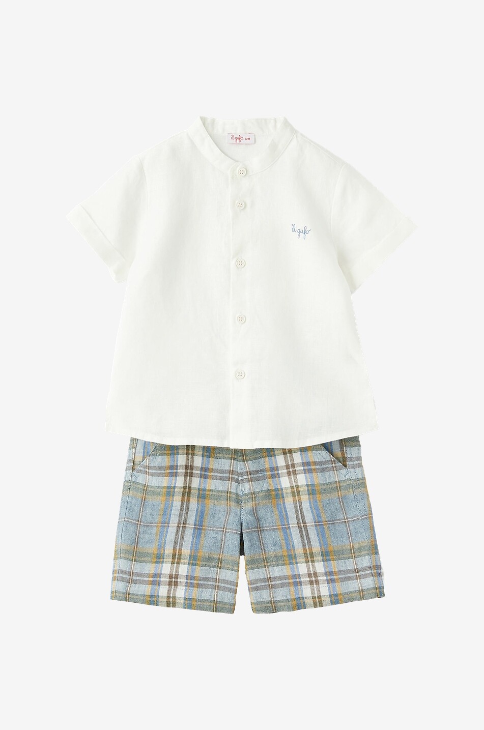 Baby set checked shorts and shirt