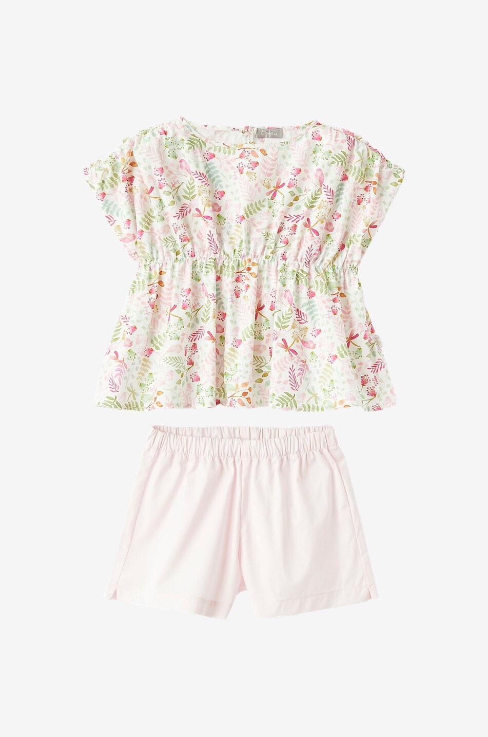 Mädchenset Shorts und geblümte Bluse
