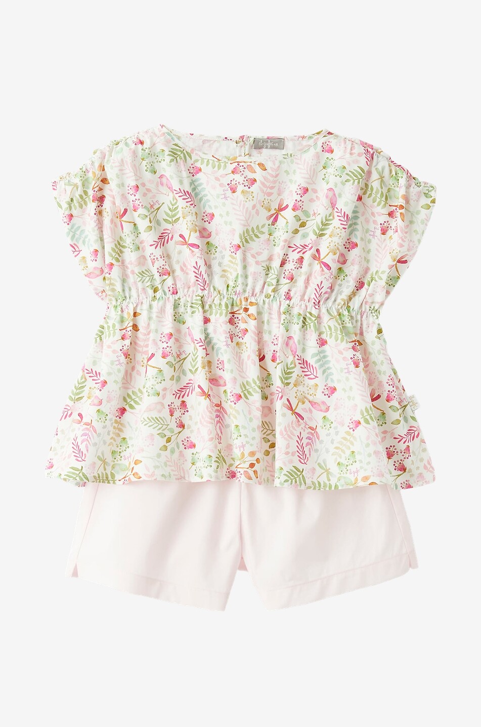 IL GUFO Mädchenset Shorts und geblümte Bluse Mädchen HELLROSA 2