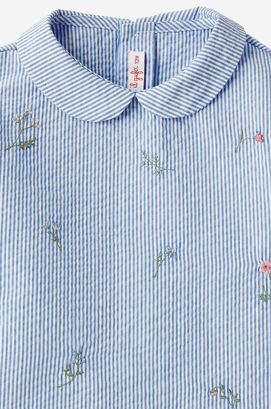Shorts and striped embroidered shirt baby set
