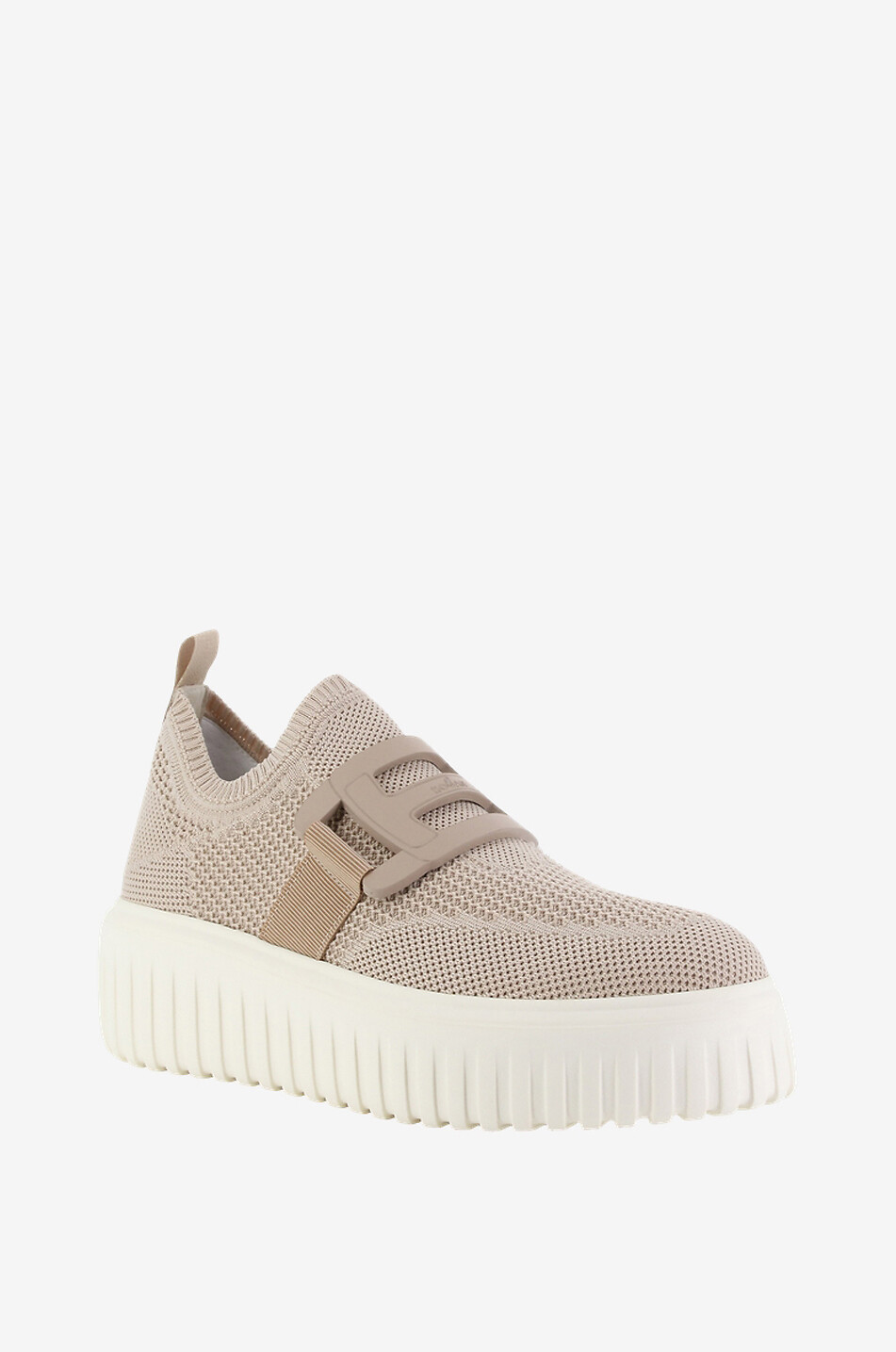 HOGAN Slip-on-Strick-Sneakers mit Plateausohle H-Stripes Damen BEIGE 1