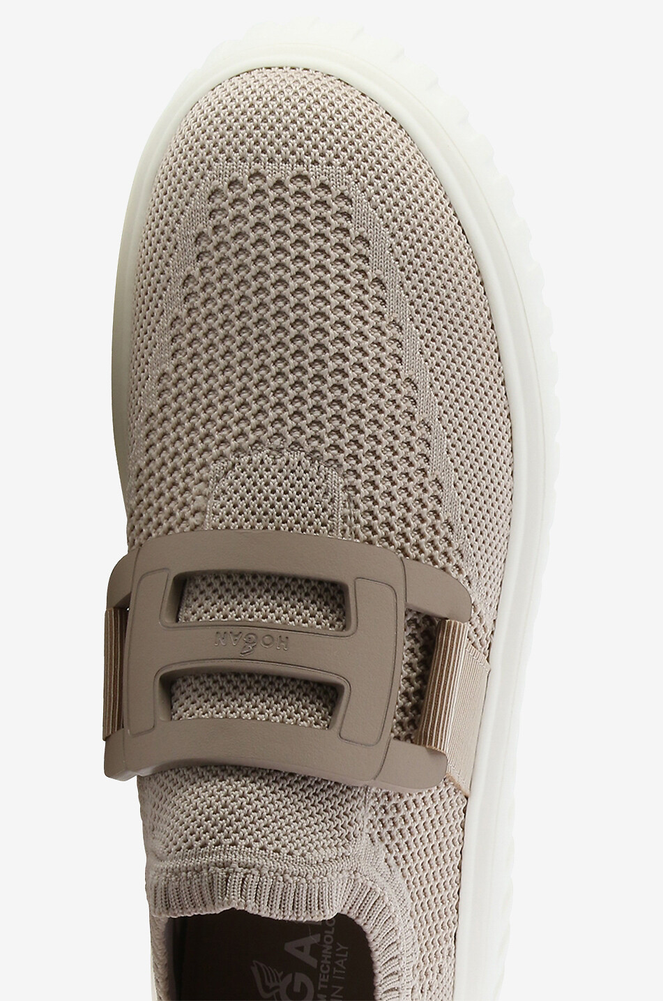 HOGAN Slip-on-Strick-Sneakers mit Plateausohle H-Stripes Damen BEIGE 5