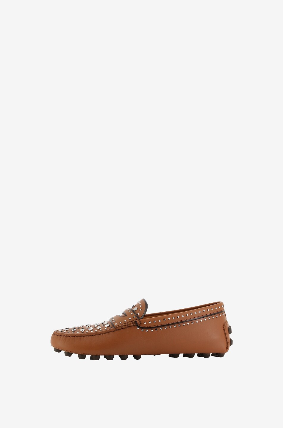 TOD'S Mocassins en cuir lisse à clous Gommino Bubble Femme MARRON 3