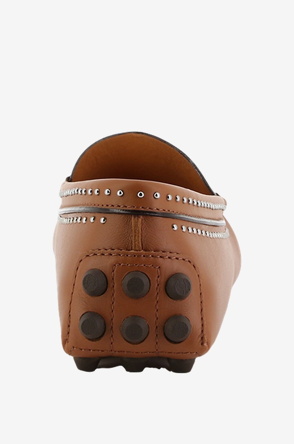 TOD'S Mocassins en cuir lisse à clous Gommino Bubble Femme MARRON 4