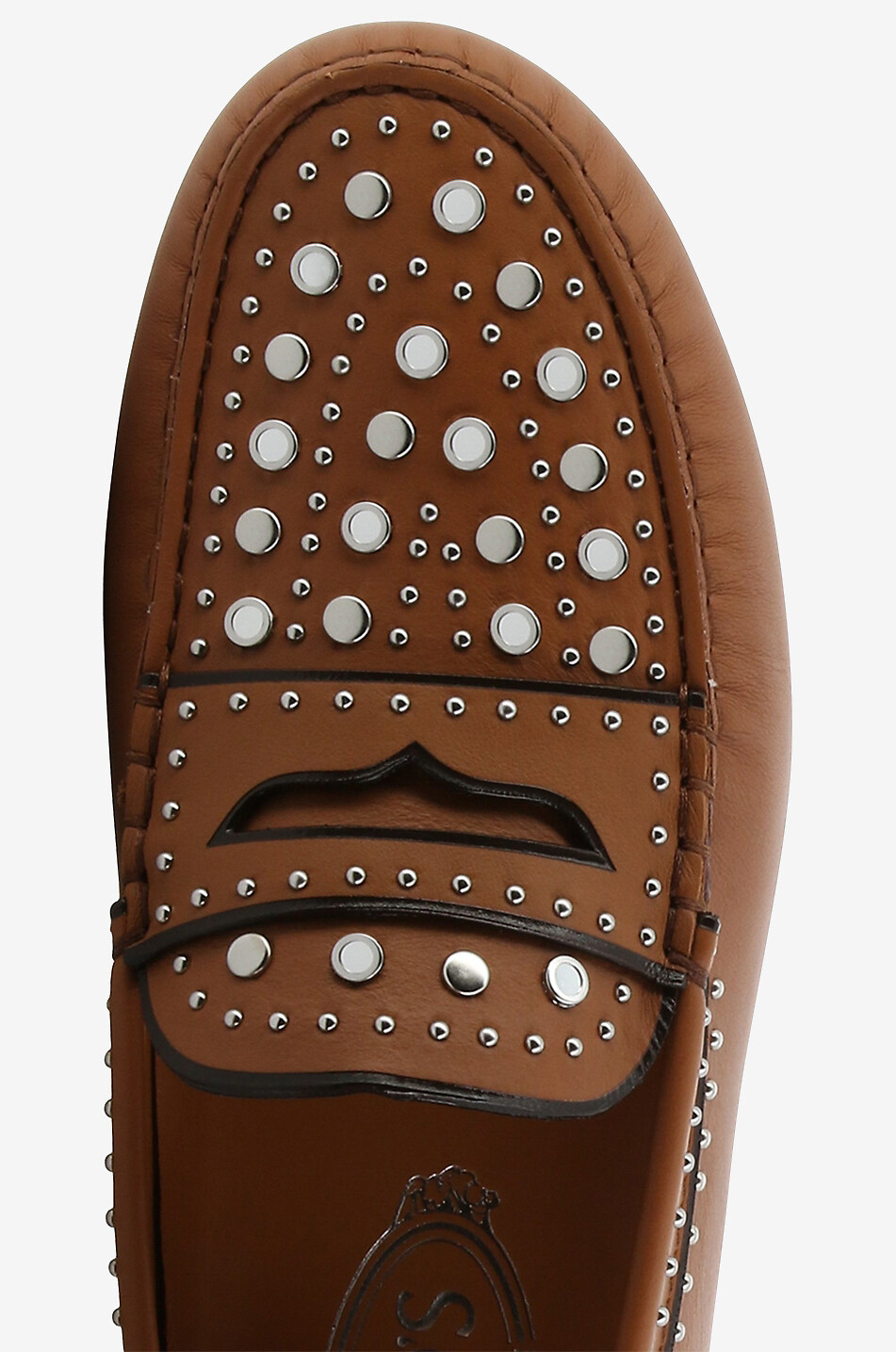 TOD'S Mocassins en cuir lisse à clous Gommino Bubble Femme MARRON 5