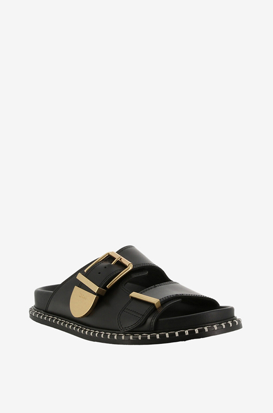 Flache Pantoletten aus Glattleder Rebecca