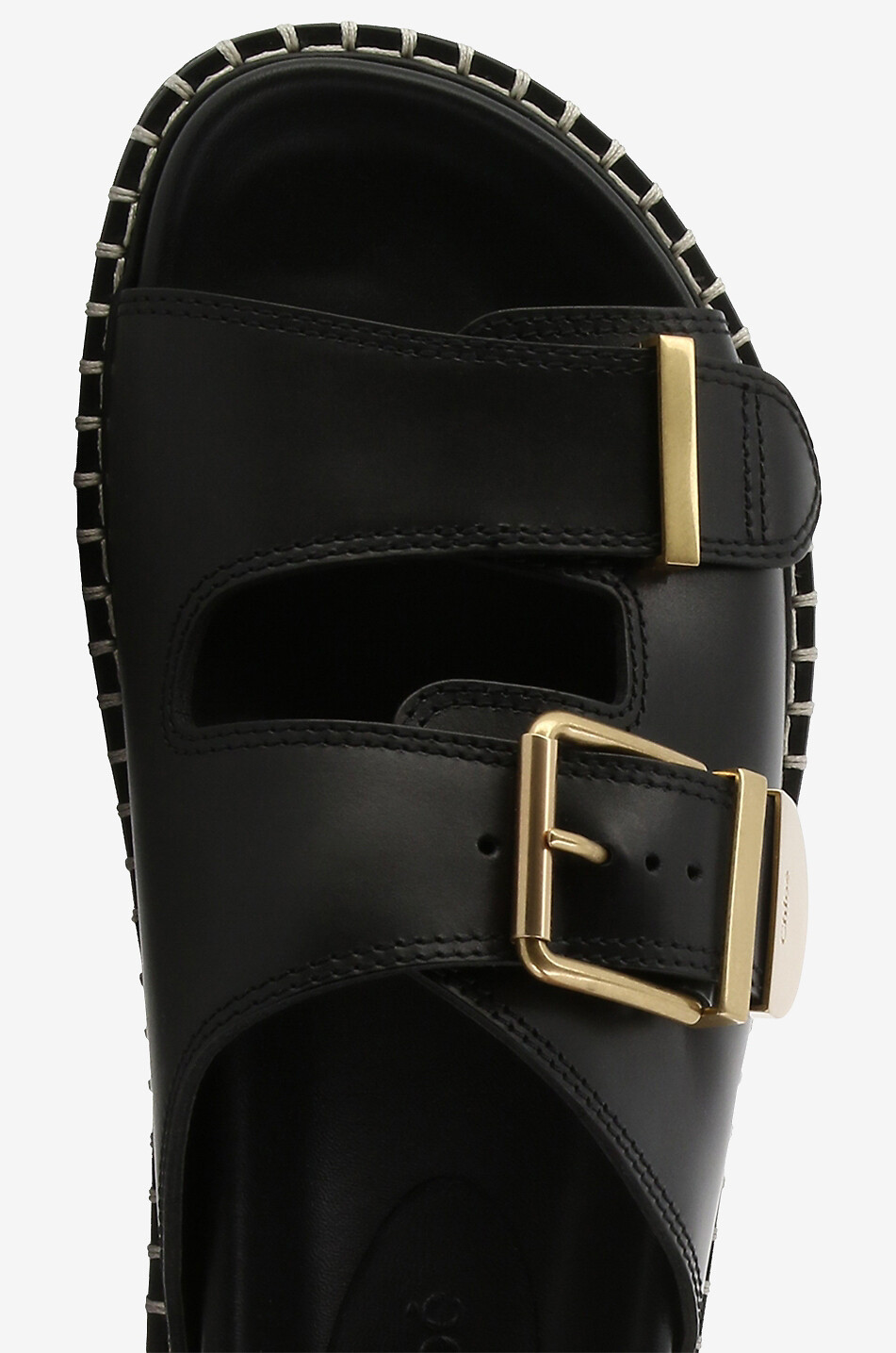 Mules plates en cuir lisse Rebecca