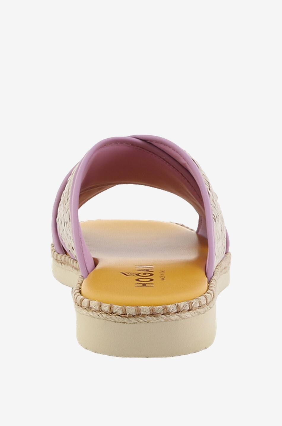 Mules plates en raphia et cuir H660
