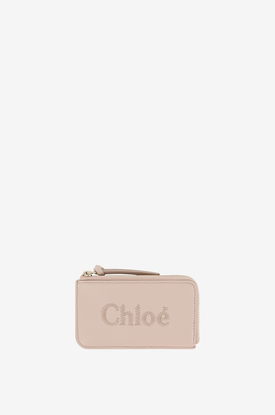 Porte-cartes zippé en cuir de veau Chloé Sense