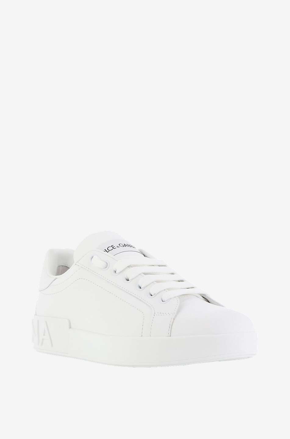 DOLCE & GABBANA Portofino low-top lace-up sneakers in smooth leather Women WHITE 1