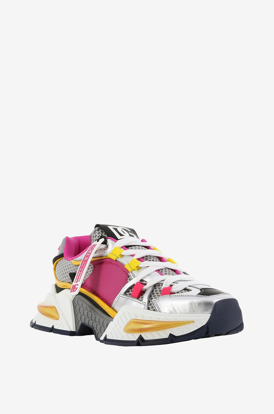 DOLCE & GABBANA Baskets multi-matière ornées de cuir argenté Airmaster Femme MULTICOLORE 1