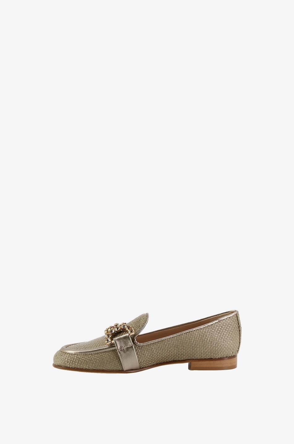 BONGENIE Bast-Mokassins mit Metallic-Leder und Kristallen Joys 15 Damen BEIGE 3