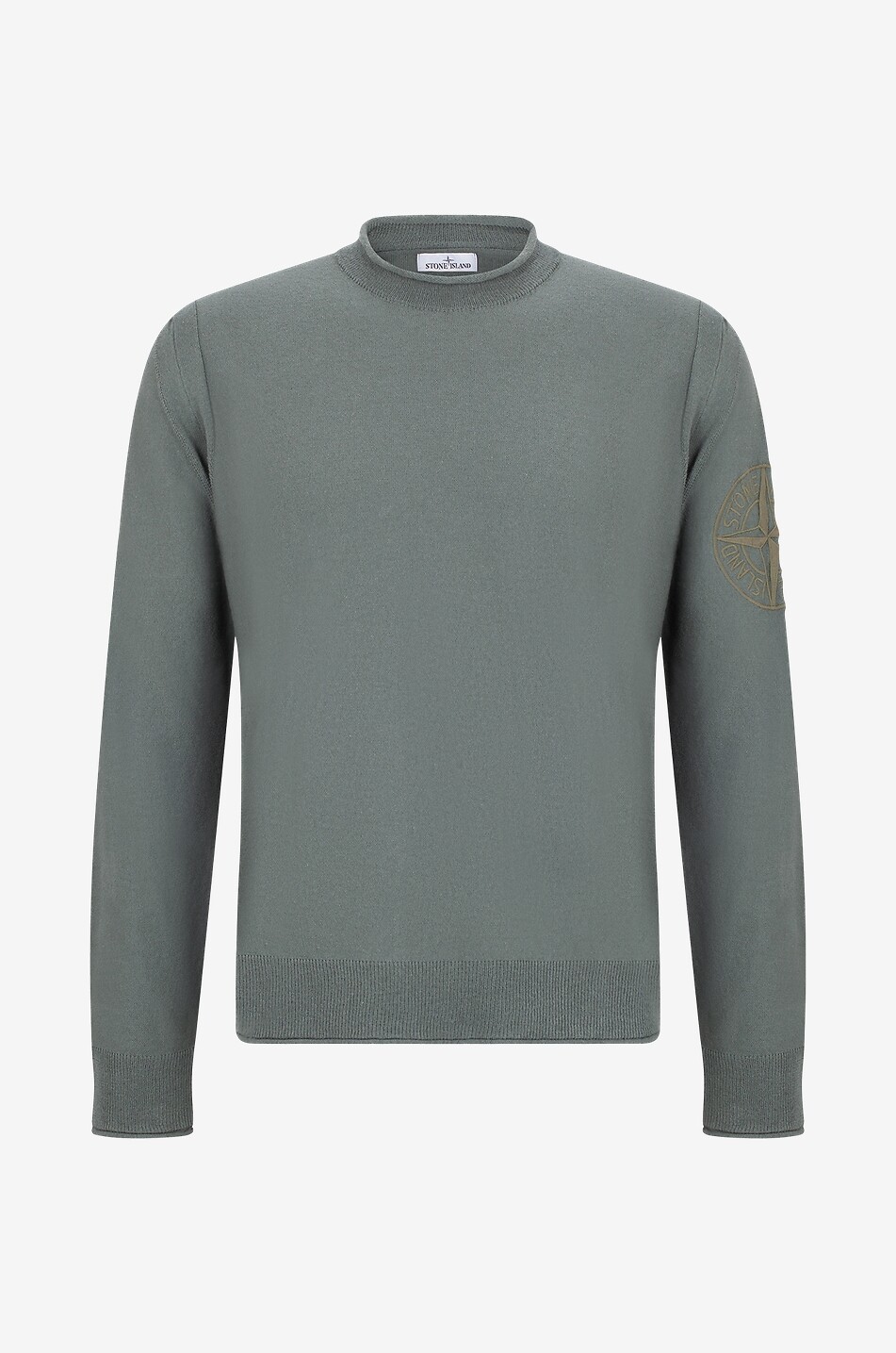 Rundhalspullover aus Baumwolle mit Compass-Stickerei 523B9