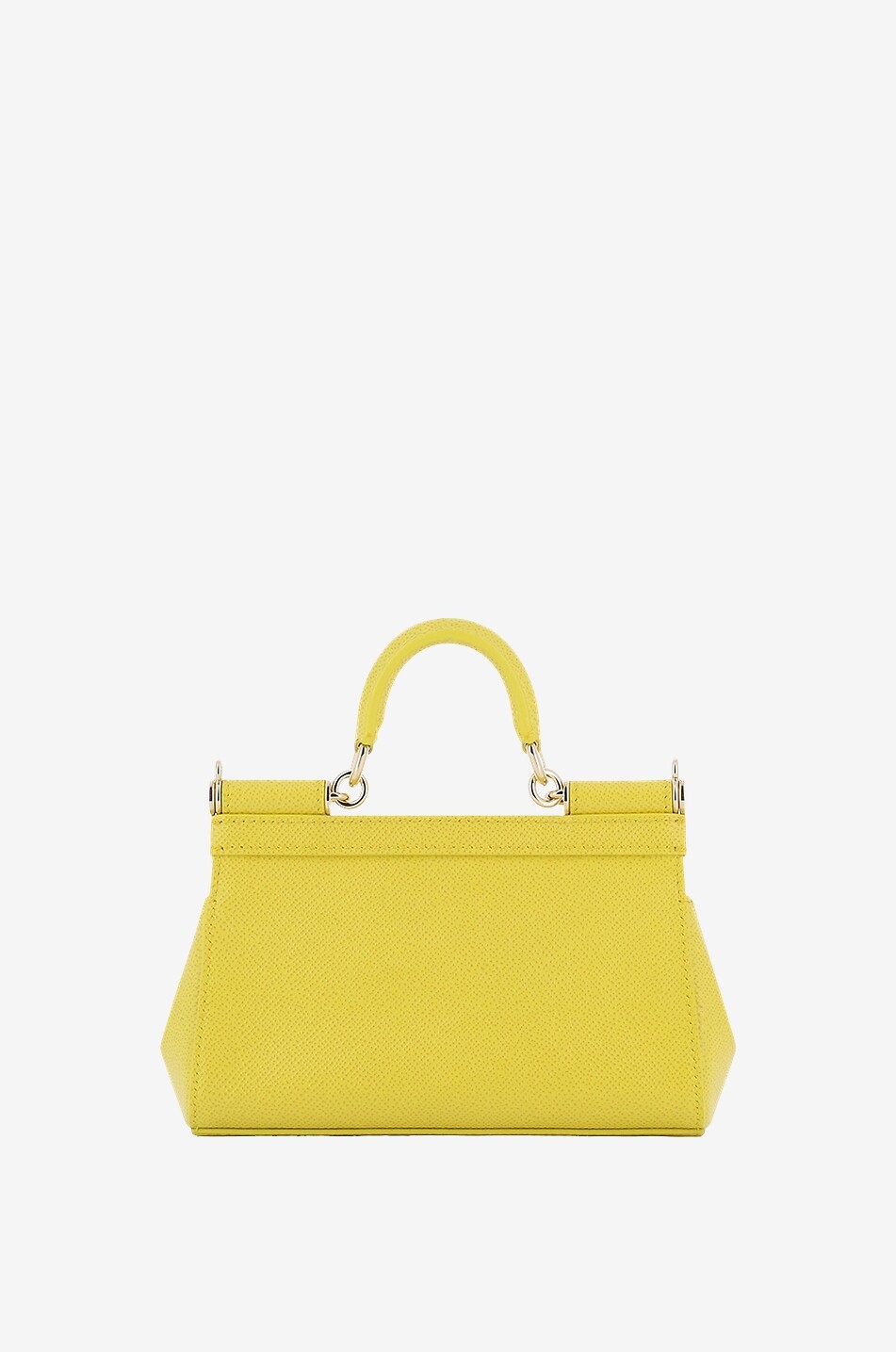 DOLCE & GABBANA Sac à main en cuir dauphine Sicily Small Femme JAUNE 3