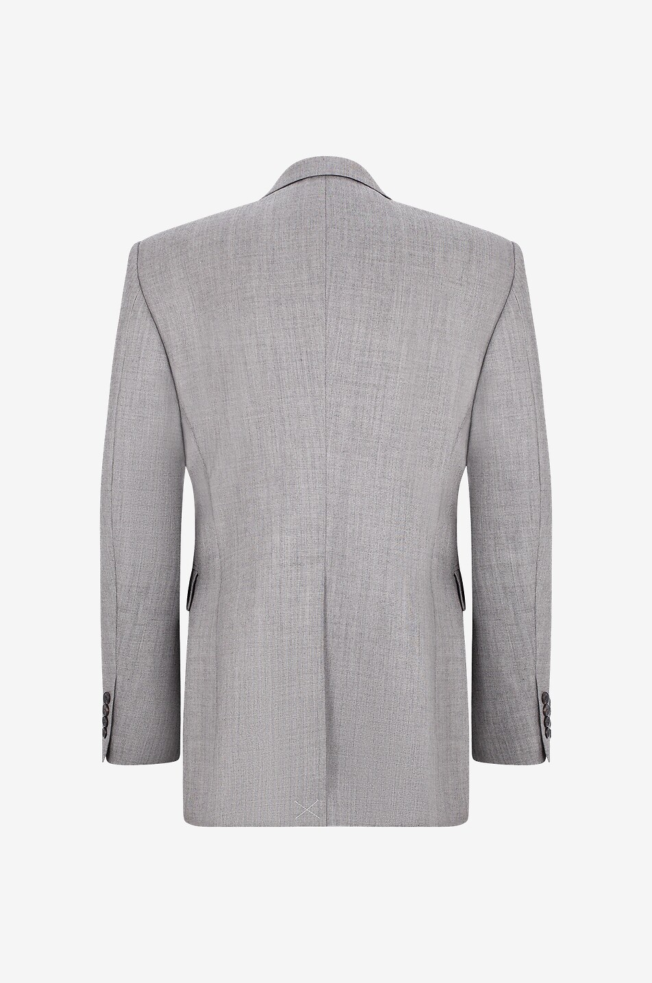 Grau melierter zweireihiger Wollblazer