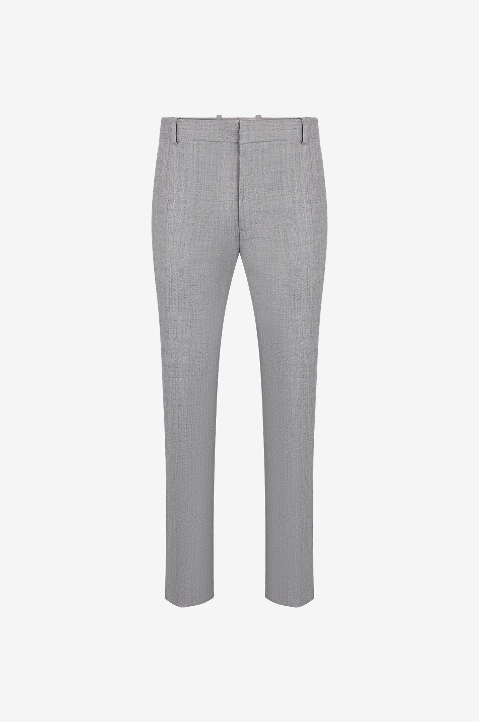 ALEXANDER McQUEEN Slim-Fit-Hose aus grau melierter Wolle Cigarette Herren GRAU 1
