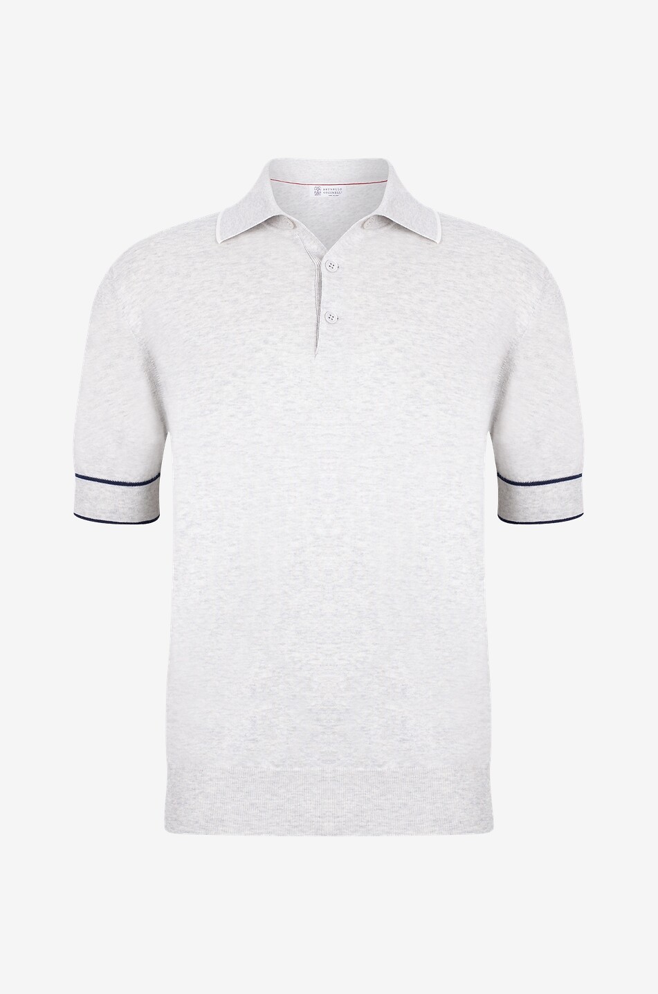 Slim-Fit-Baumwoll-Strickpolohemd mit Kontrastdetails