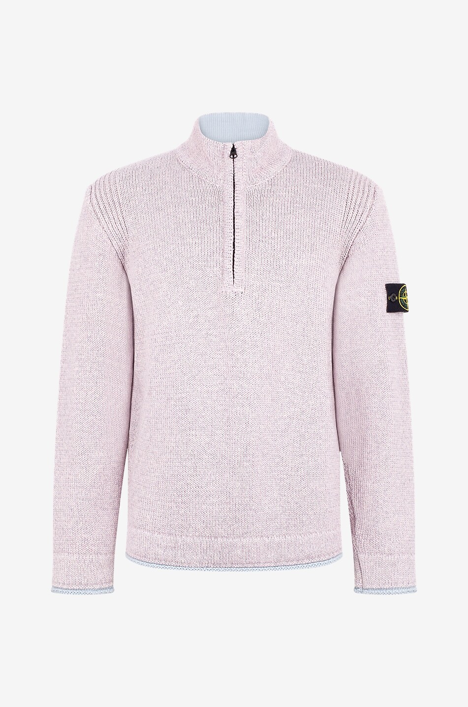 STONE ISLAND 522B3 Colour Sprayed Tape half-zip cotton jumper with stand-up collar Men PINK 1