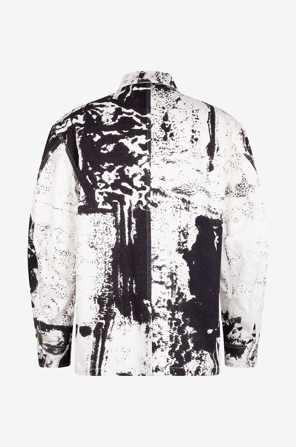 ALEXANDER McQUEEN Fold printed denim shirt jacket Men WHITE 2