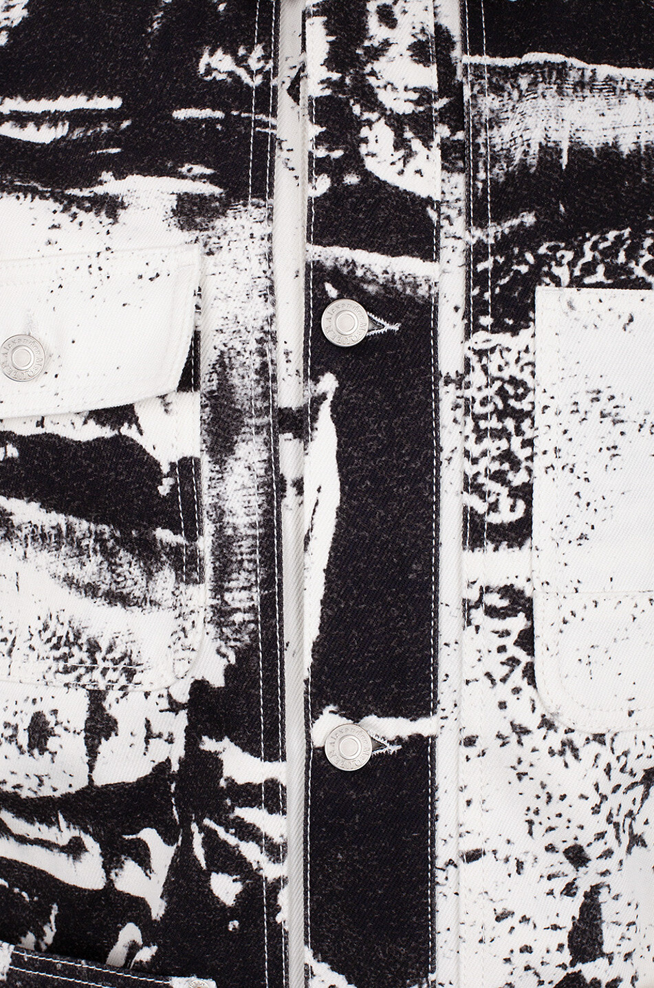 ALEXANDER McQUEEN Fold printed denim shirt jacket Men WHITE 3