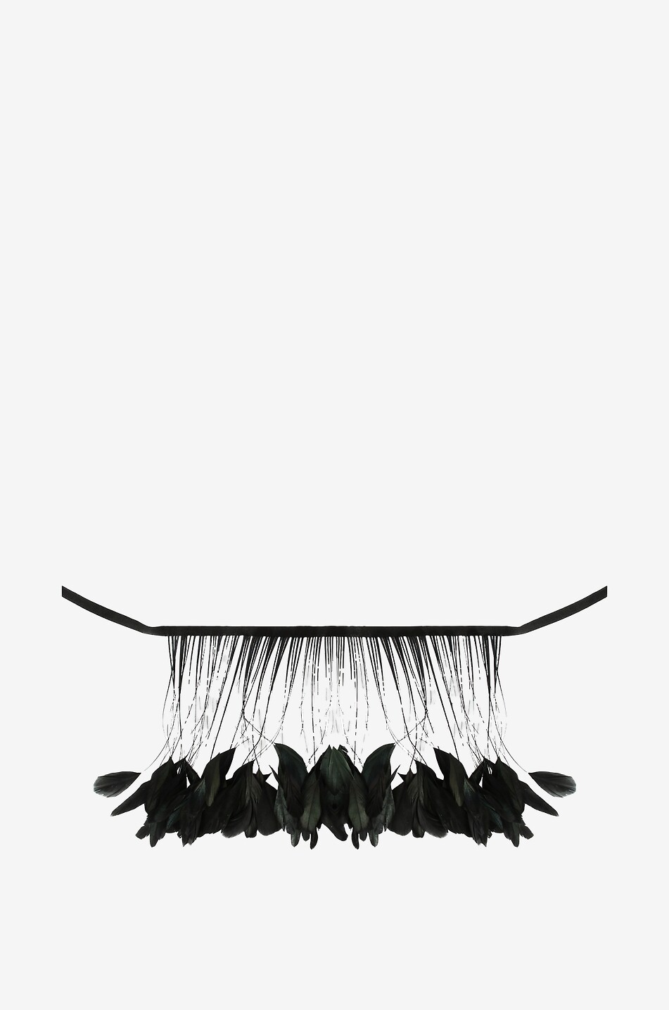 Fine wrap belt adorned with shimmering feathers