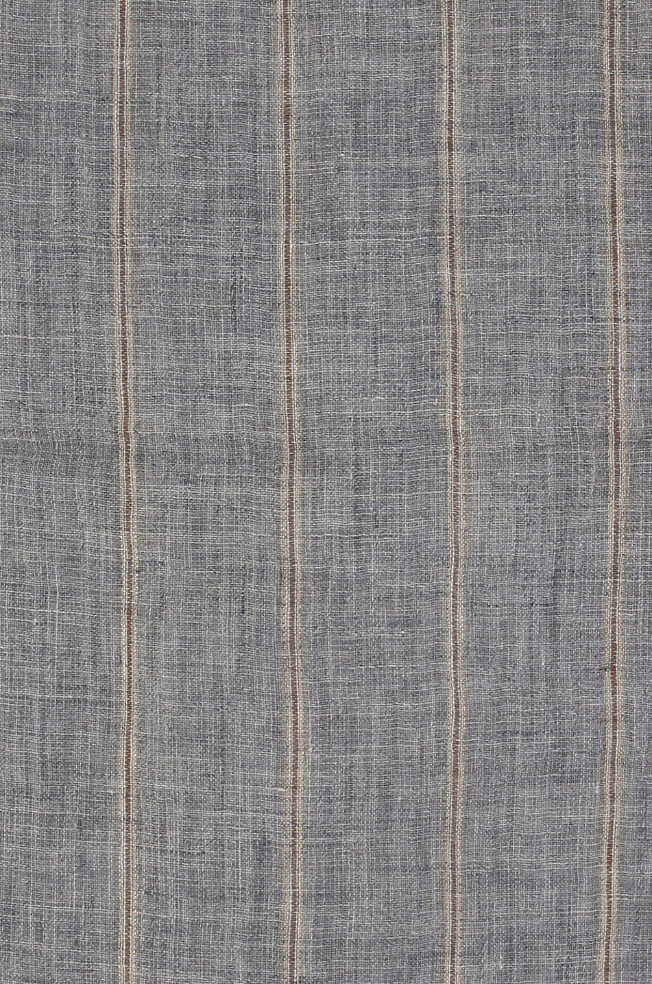 BRUNELLO CUCINELLI Écharpe tissée en lin Sparkling Regimental Stripe Femme GRIS 2