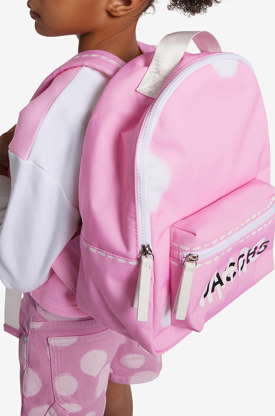 MARC JACOBS Graffiti Dots girl's nylon backpack Girl LIGHT PINK 3