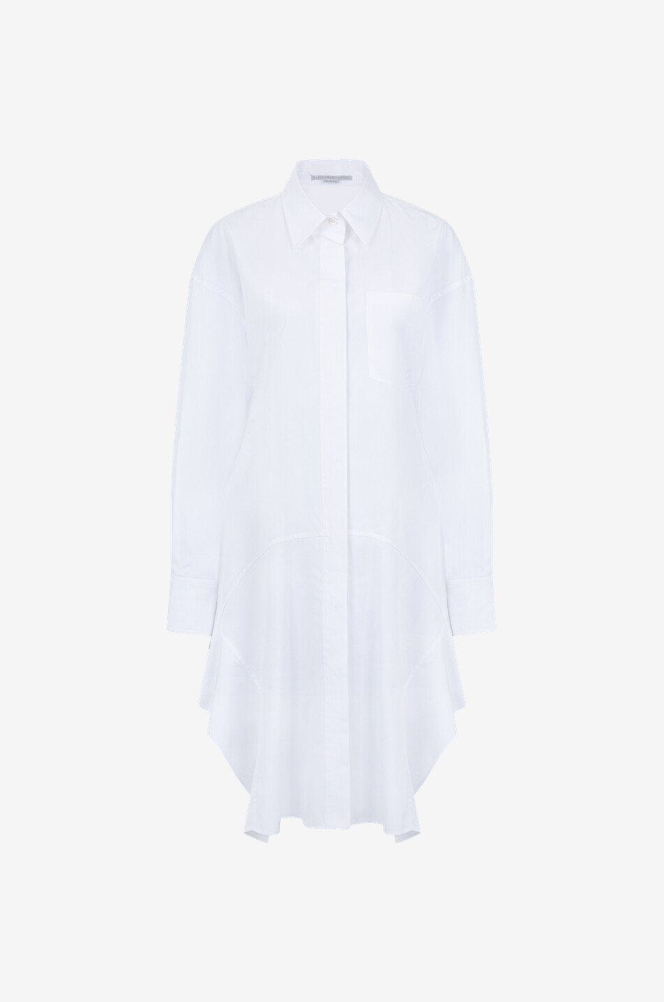 Robe chemise courte asymétrique en coton bio