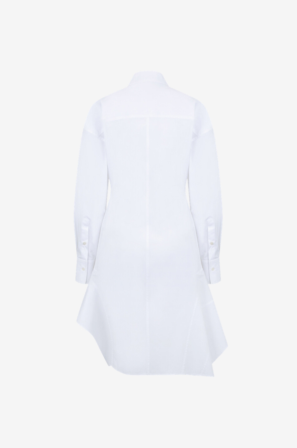 STELLA McCARTNEY Robe chemise courte asymétrique en coton bio Femme BLANC 2
