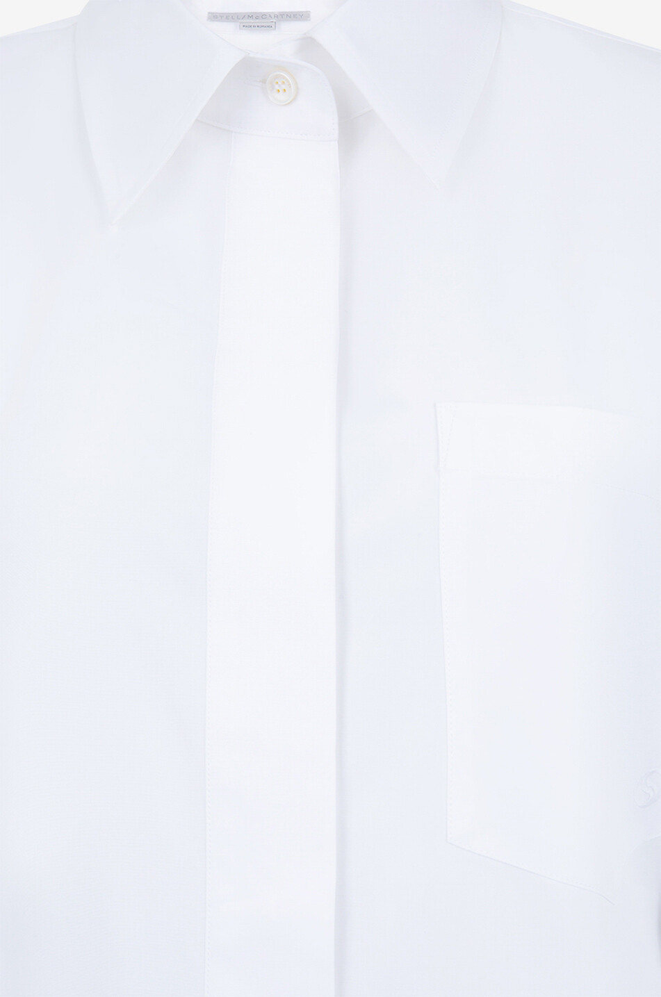 STELLA McCARTNEY Robe chemise courte asymétrique en coton bio Femme BLANC 3