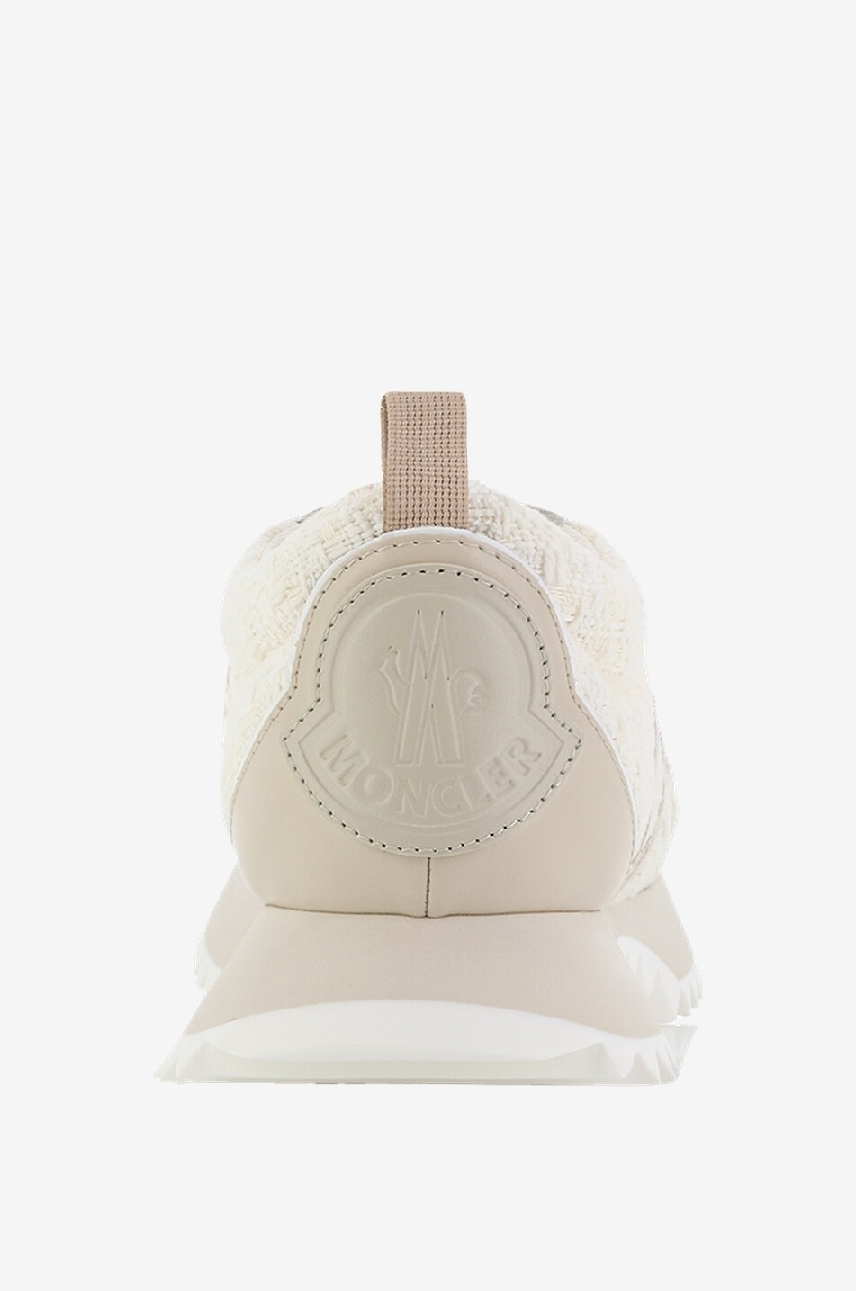 MONCLER Pacey low-top tweed and leather sneakers Women EGGSHELL 4