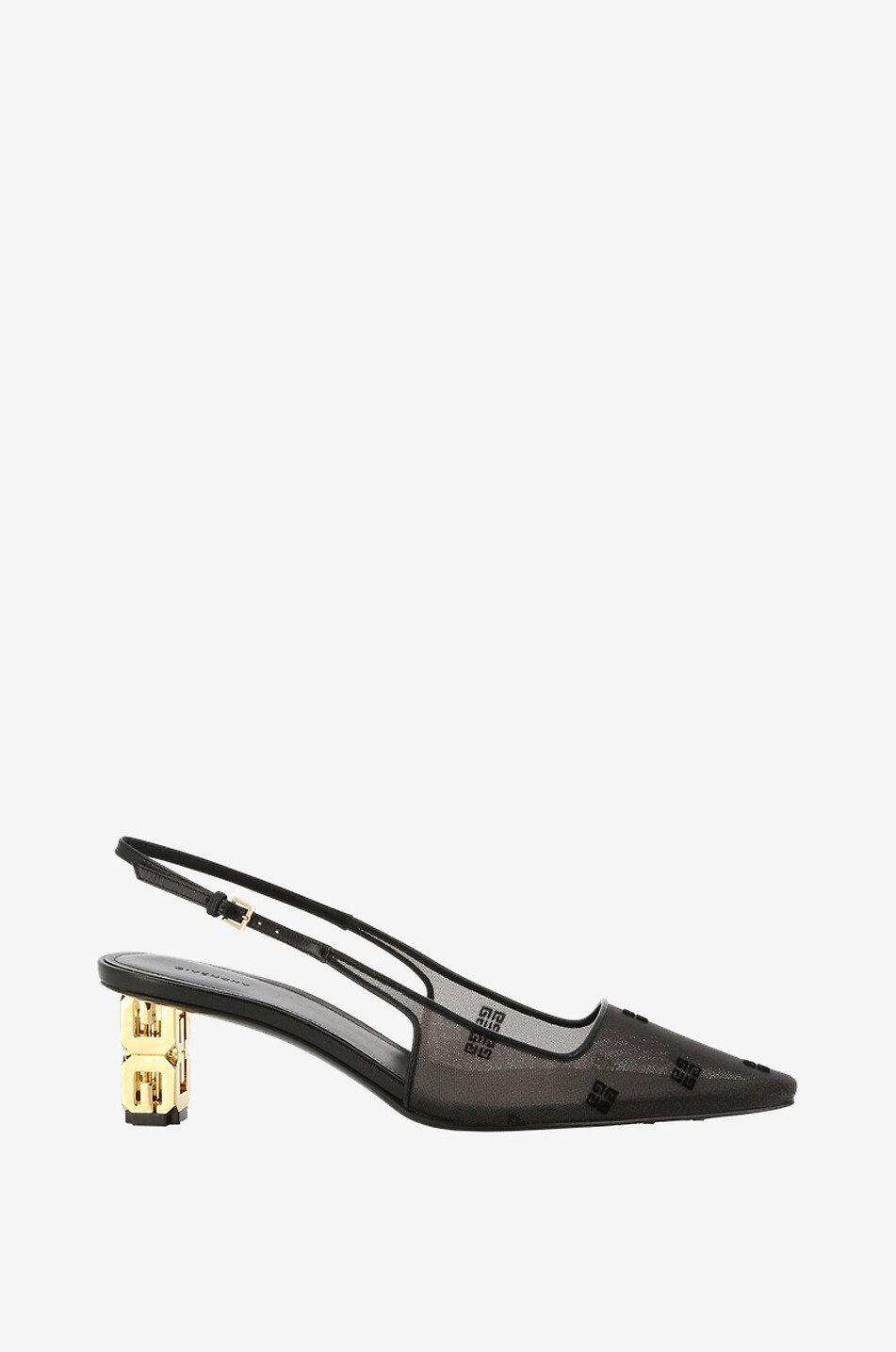 GIVENCHY G Cube 50 embroidered net slingback pumps Women BLACK 1