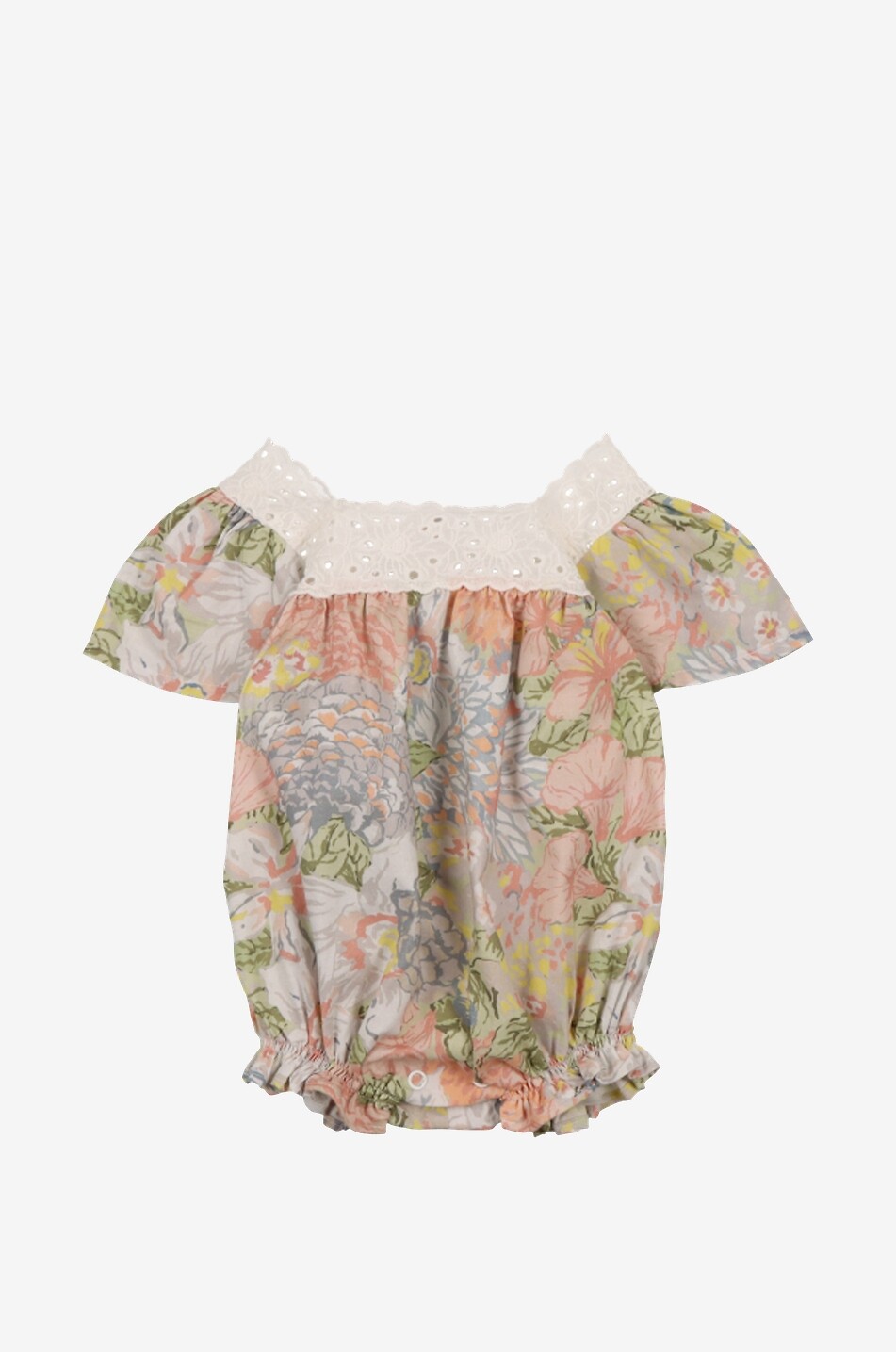 Silver floral baby playsuit