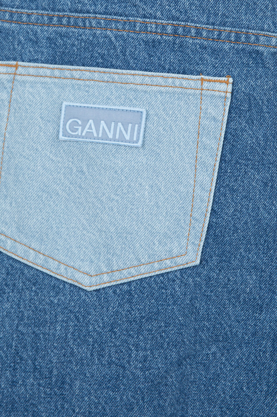 Jean cargo large effet patchwork Angi Mid Blue Vintage