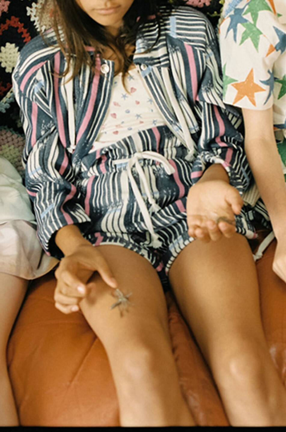 Short rayé en coton fille Echo