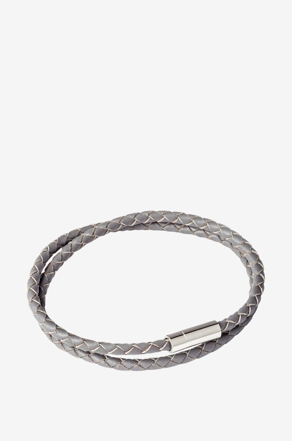 MON ART FIRENZE Bracelet double tressé en cuir Vivo Homme GRIS MOYEN 1