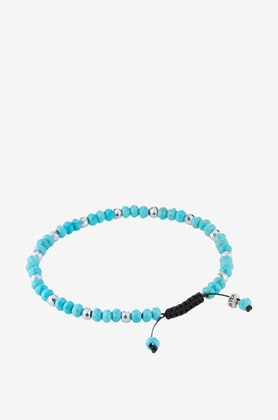 Nash facetted jade and metal bead bracelet