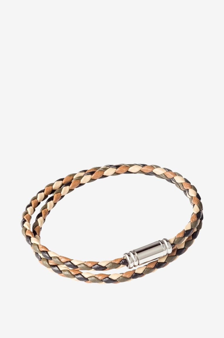 MON ART FIRENZE Bracelet tressé en cuir Flauto Homme MARRON 1