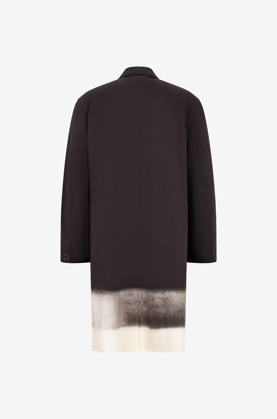 Trompe-L'oeil pinstripe cotton twill coat