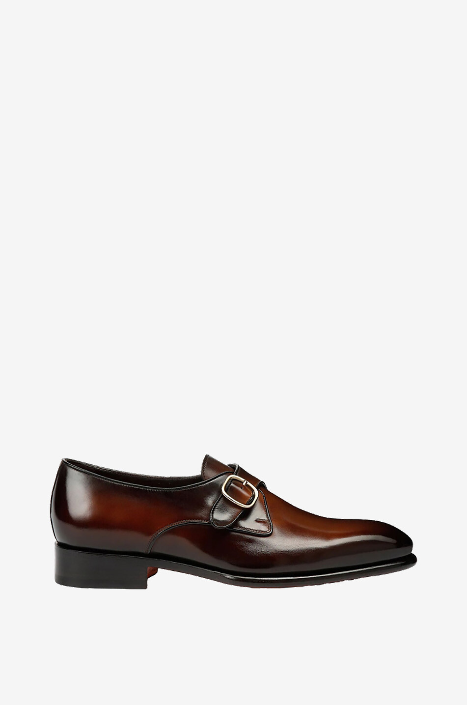 SANTONI Schuhe aus gebürstetem Glattleder mit Schnalle Herren DUNKELBRAUN 1