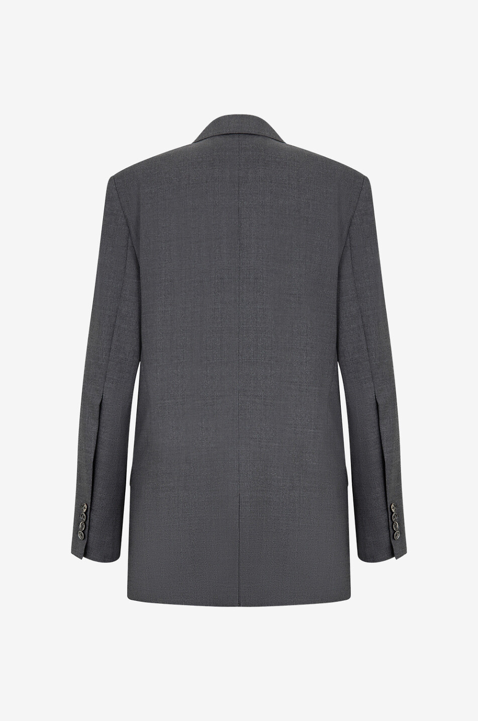 AMI Blazer oversize en laine chinée à boutonnage simple Femme GRIS FONCÉ 2