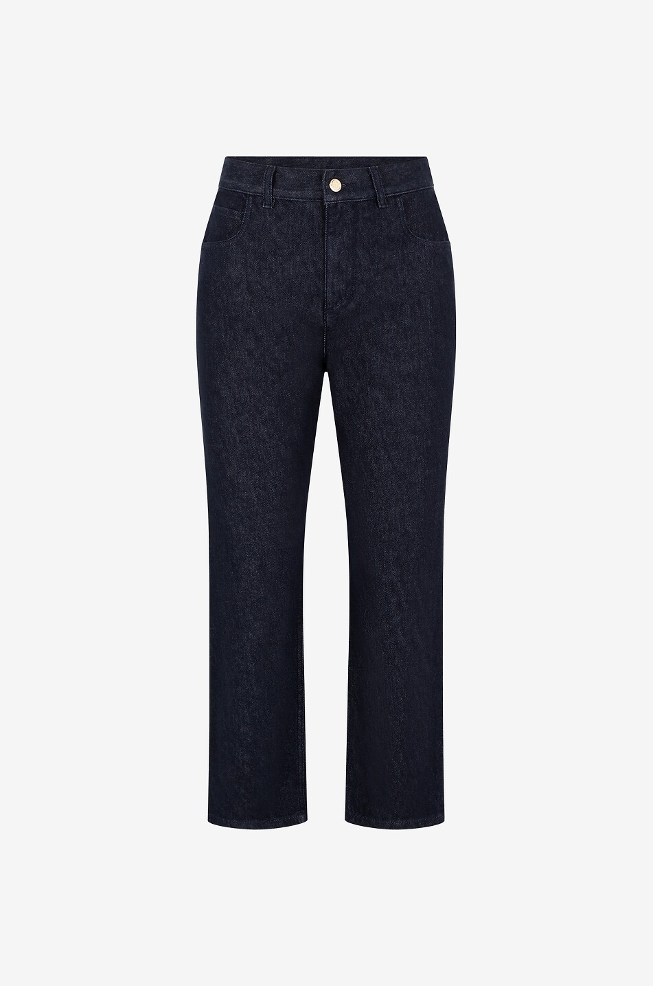 MONCLER Gerade verkürzte Jeans mit hoher Taille Damen DUNKELBLAU 1
